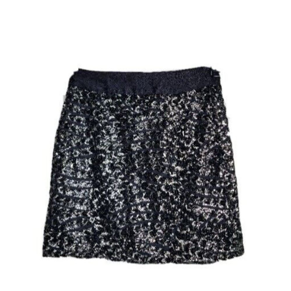 Zara XS Black/Silver Seguin Skirt
